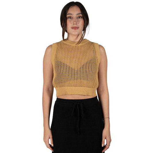 Knitted croptop Sand
