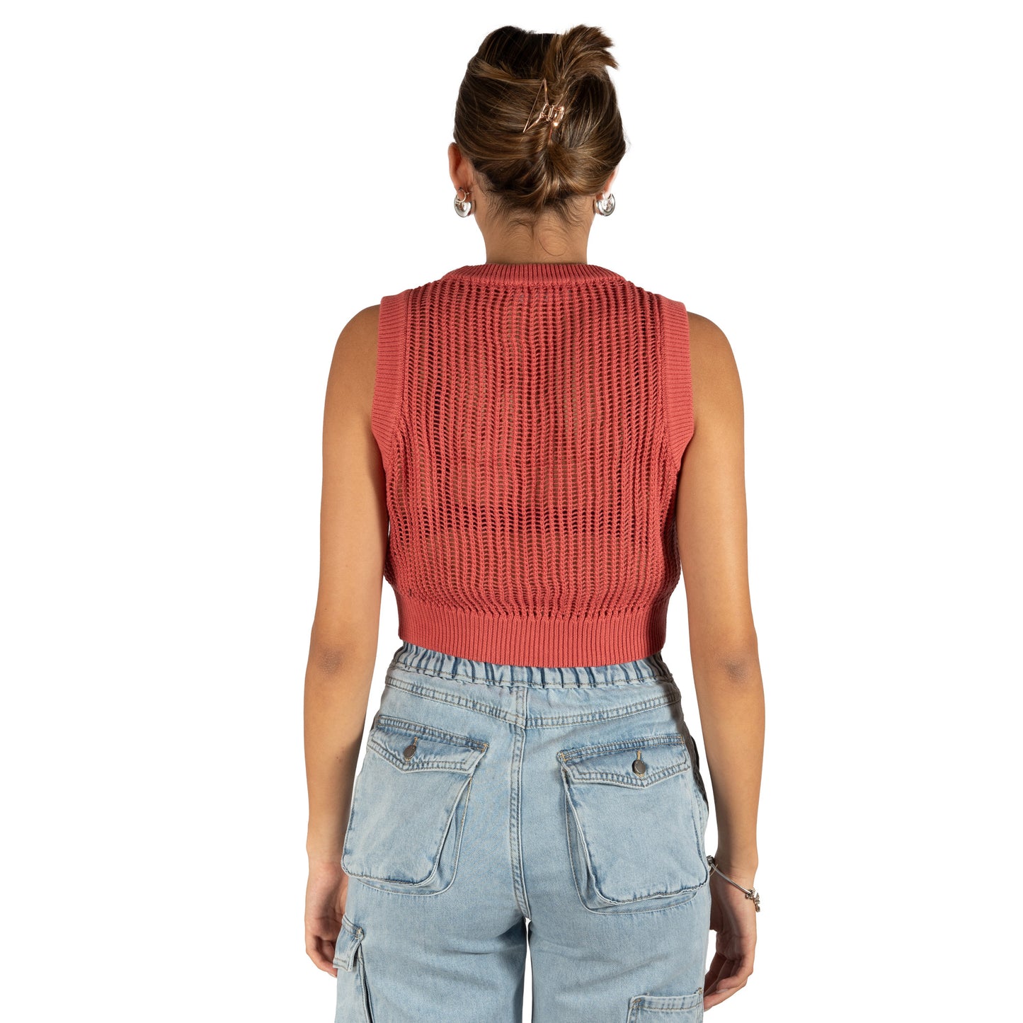 Knitted croptop Brick