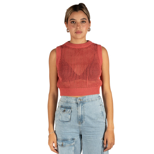 Knitted croptop Brick