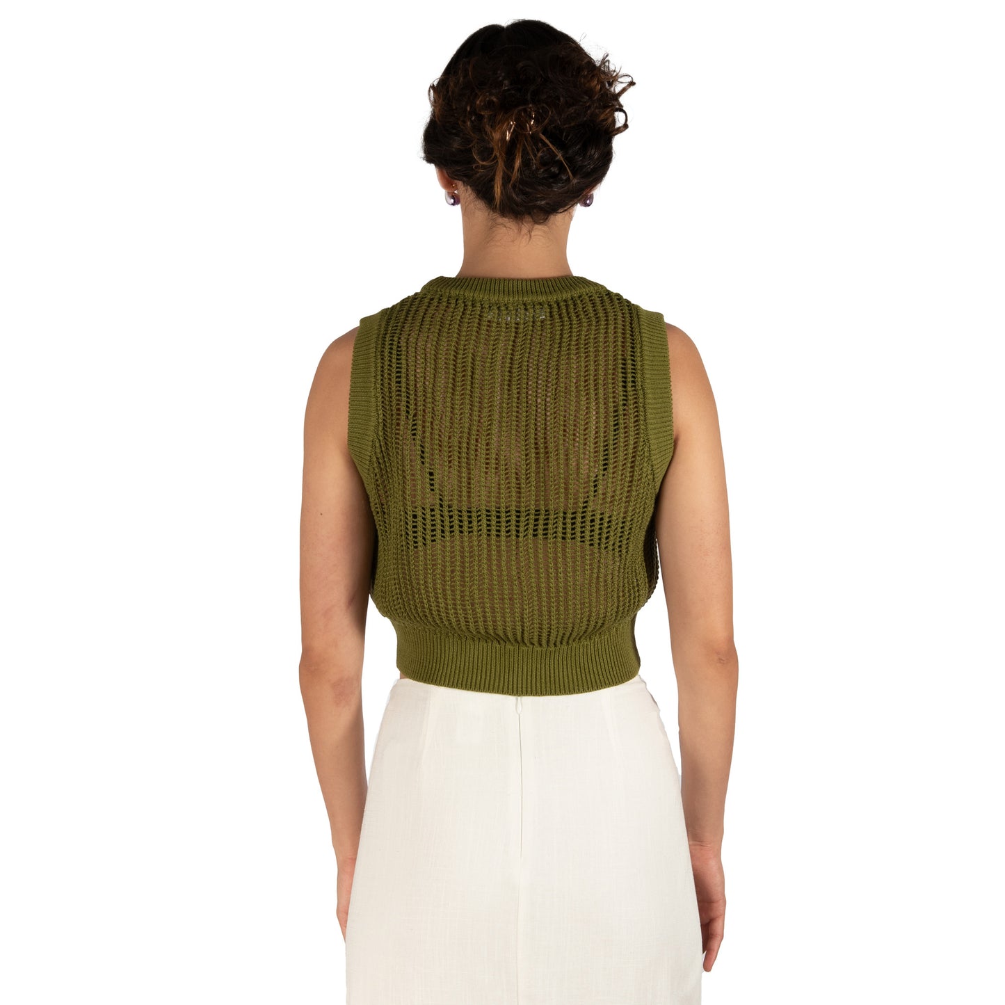 Knitted croptop Moss