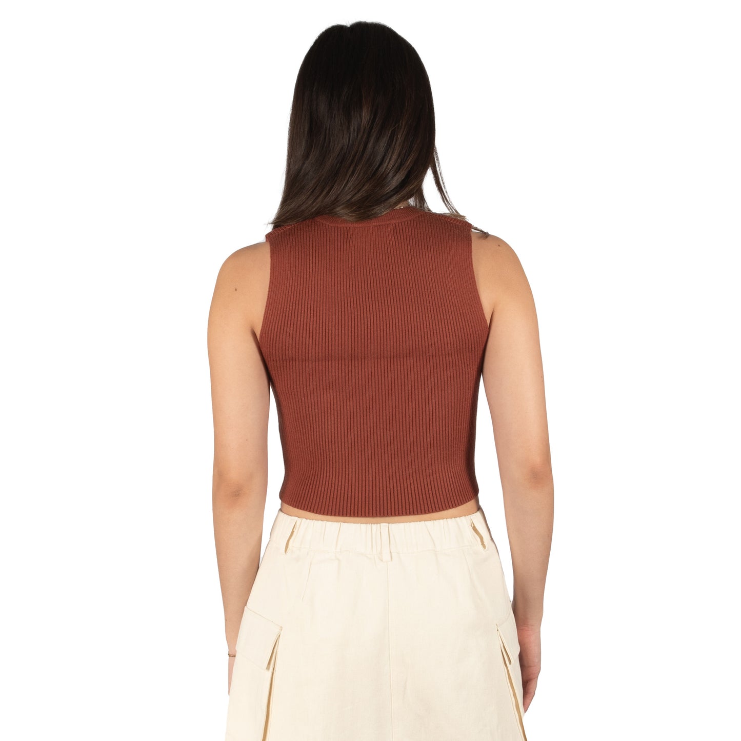 Croptop de punto Baked clay