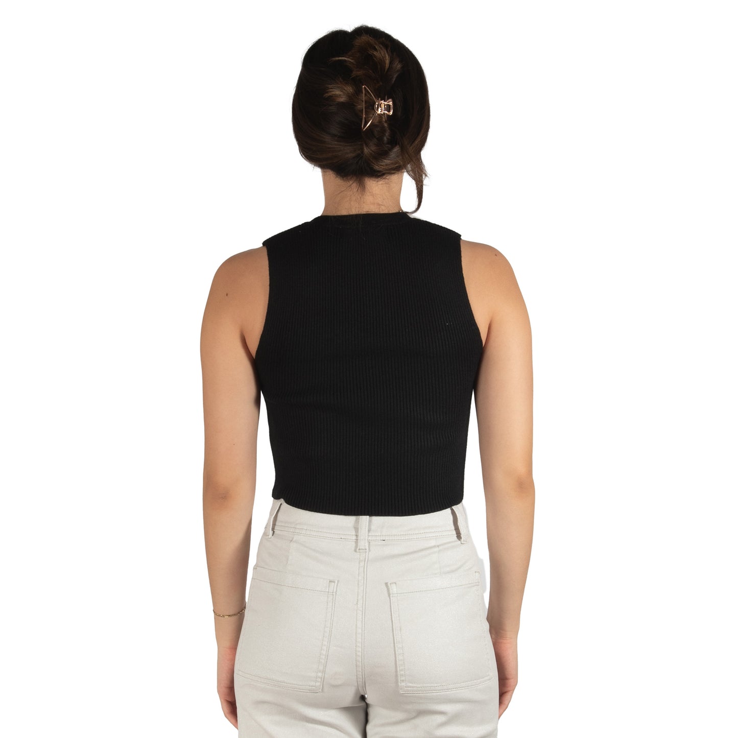 Croptop de punto Black